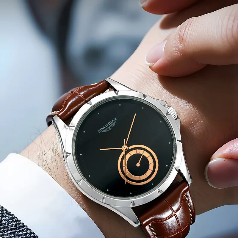 New Fashion Luxury Man Business Leather Watch Men High Quality Quartz Watches Students Wrist Watches Gifts Hot Sale Male Clock