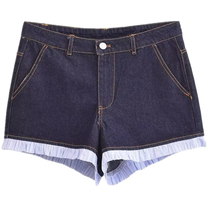 Sommer 2025, lässige Damen-Jeans mit hoher Taille und weitem Bein, Orts Waed Splicing, vielseitiger Denim, Orts Faion Design Sensation