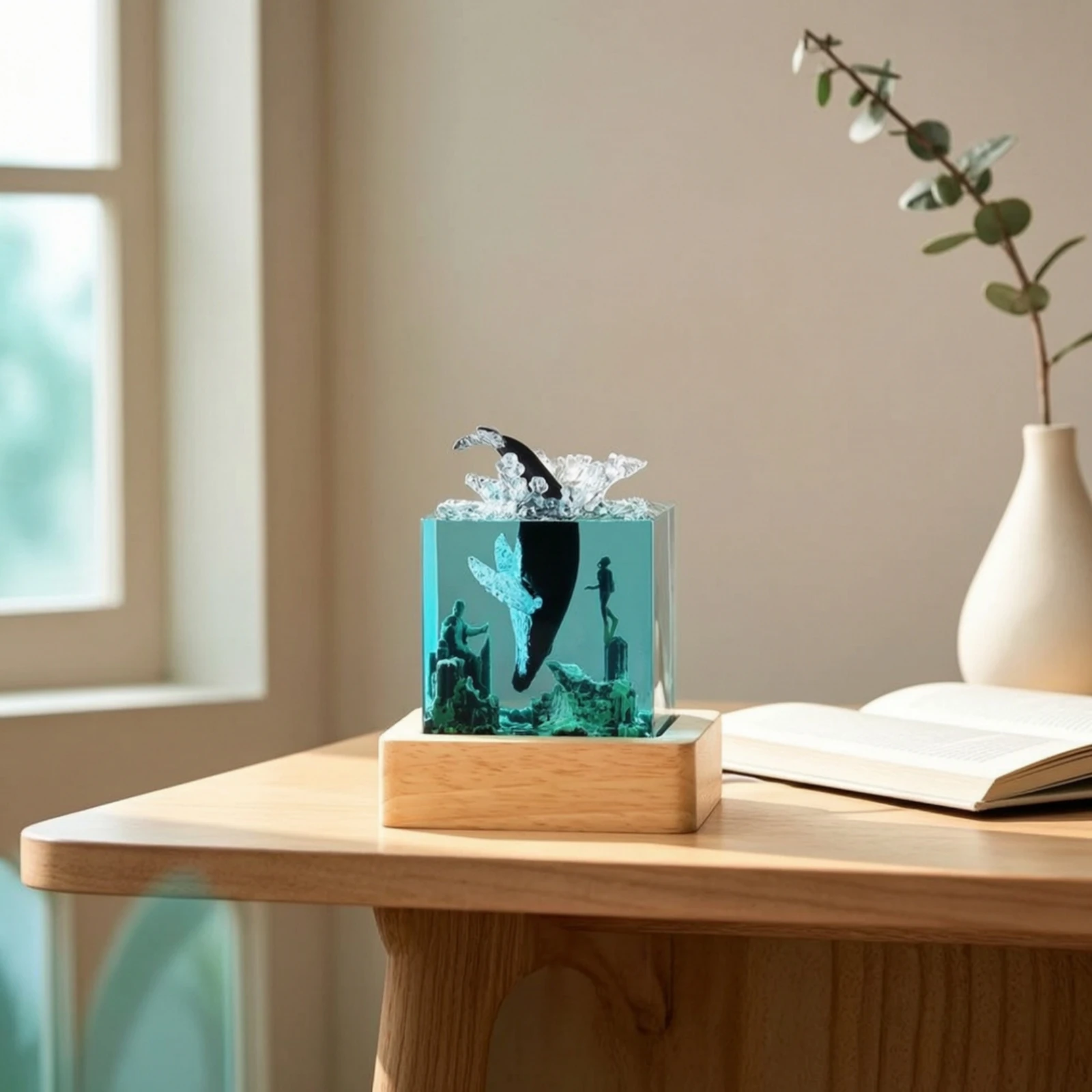 Ocean Resin Lamp Transparent L - огляд і ціна Desk Lamp Led