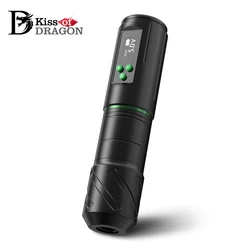Kiss of Dragon Wireless Tattoo Machine Gun Pen for Beginners and Artists 1600mAh LED Digital Display Cordless Battery Supply