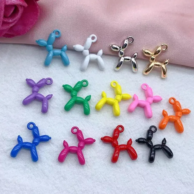 13pcs 19*15mm 13colors 3D Balloon Dog Metal Charms Pendant Earring Bracelet DIY Necklace Jewelry Making view 2