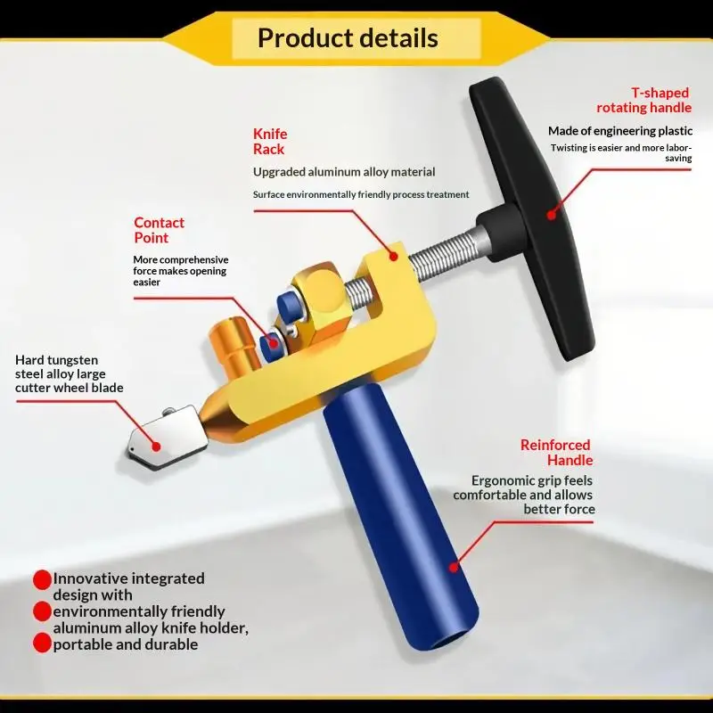 2 In 1 Glass Ceramic: Tile Cutter Wheel Diamond Roller Cutting Machine Opener Breaker Tools Accessories