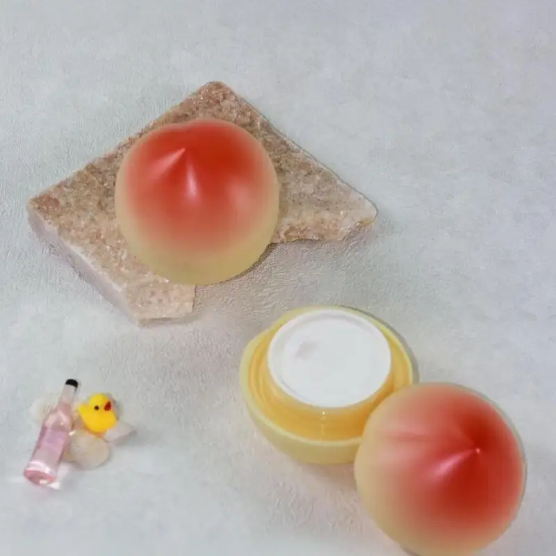 1 Stück Fruchtserie-Packung Kirsch-, Pfirsich- und Blaubeerform Kunststoff-Kosmetikbehälter Kleiner Lippenbalsam-Behälter Probenfläschchen Cremetiegel – Detail 8
