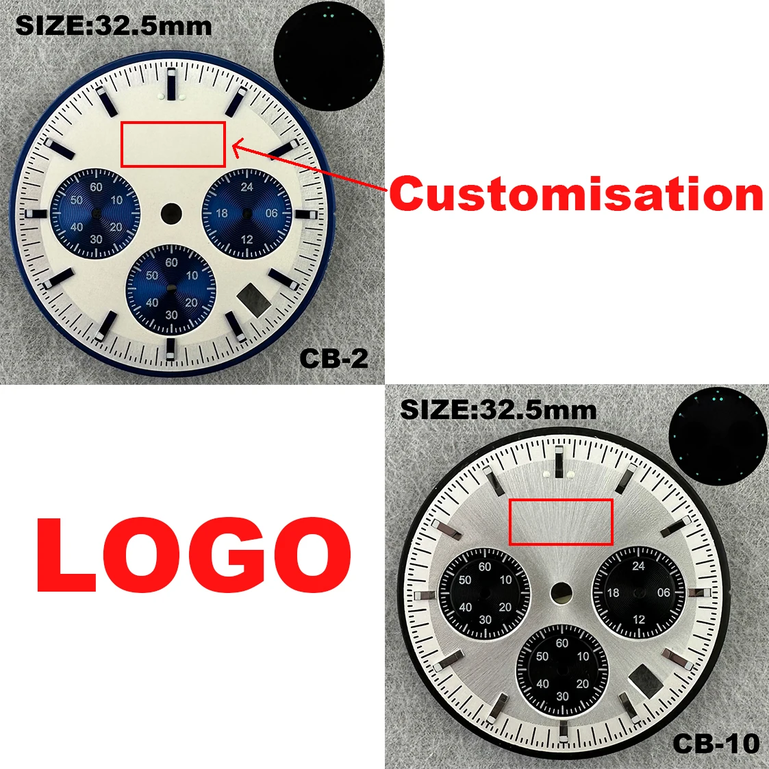 VK63 mãos adequadas para o movimento VK63, Panda Dial, logotipo personalizado cronógrafo, eletrônico multifuncional mostrador luminoso
