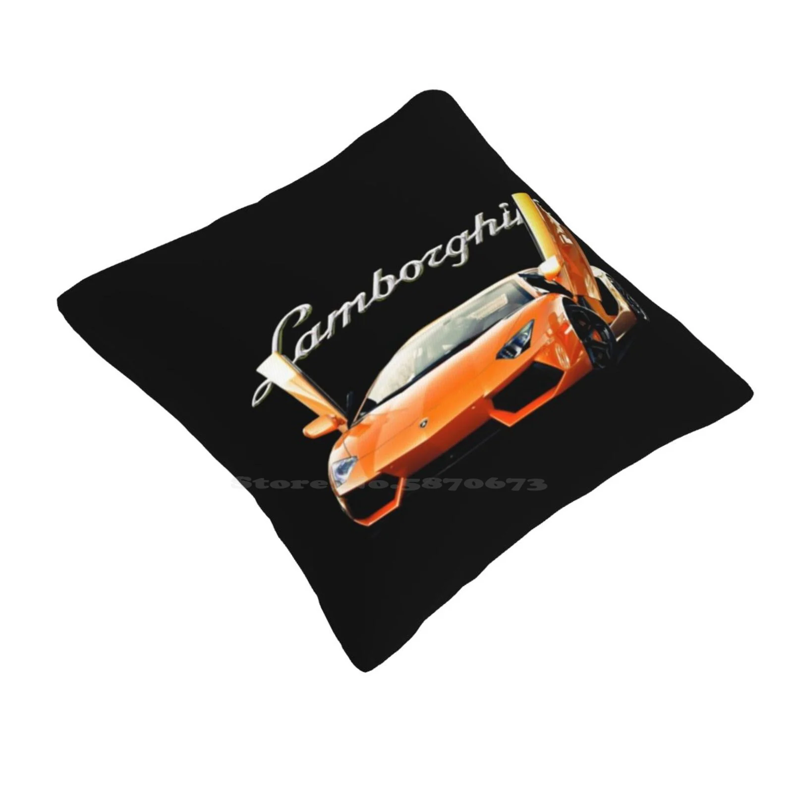 Vertical Doors Supercar Products Fashion Sofa Throw Pillow Cover Pillowcase Orange Cars Automobile Supercar Sportscar Racecar