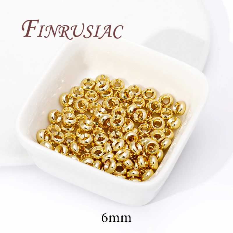Spacer Beads for Bracelets, 18K Gold Plated Separators