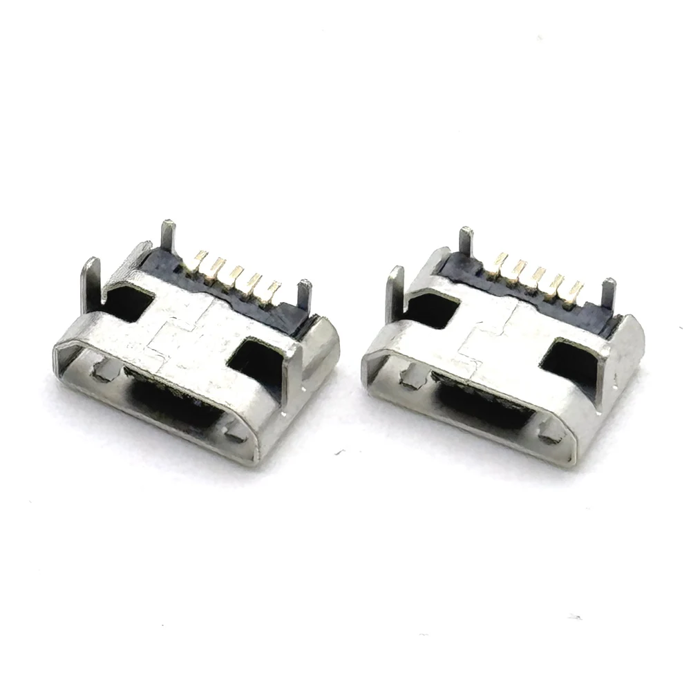 Micro USB Type B Female 5Pin SMD Soldering USB Port Jack Tail Socket for Android Phone Data Connector Repair Replacement