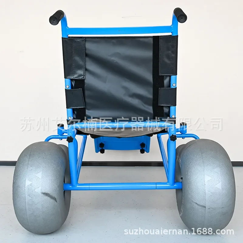 Lightweight Foldable Beach Wheelchair for Elderly with Inflatable Wheels Outdoor Seaside Mobility Cart Scooter