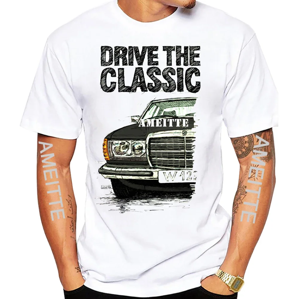 Drive The Classic W124 Late Model Design T-Shirt Men Short Sleeve Hip Hop Sport Boy Casual White Tees Vintage W123 R129Car Tops view 5