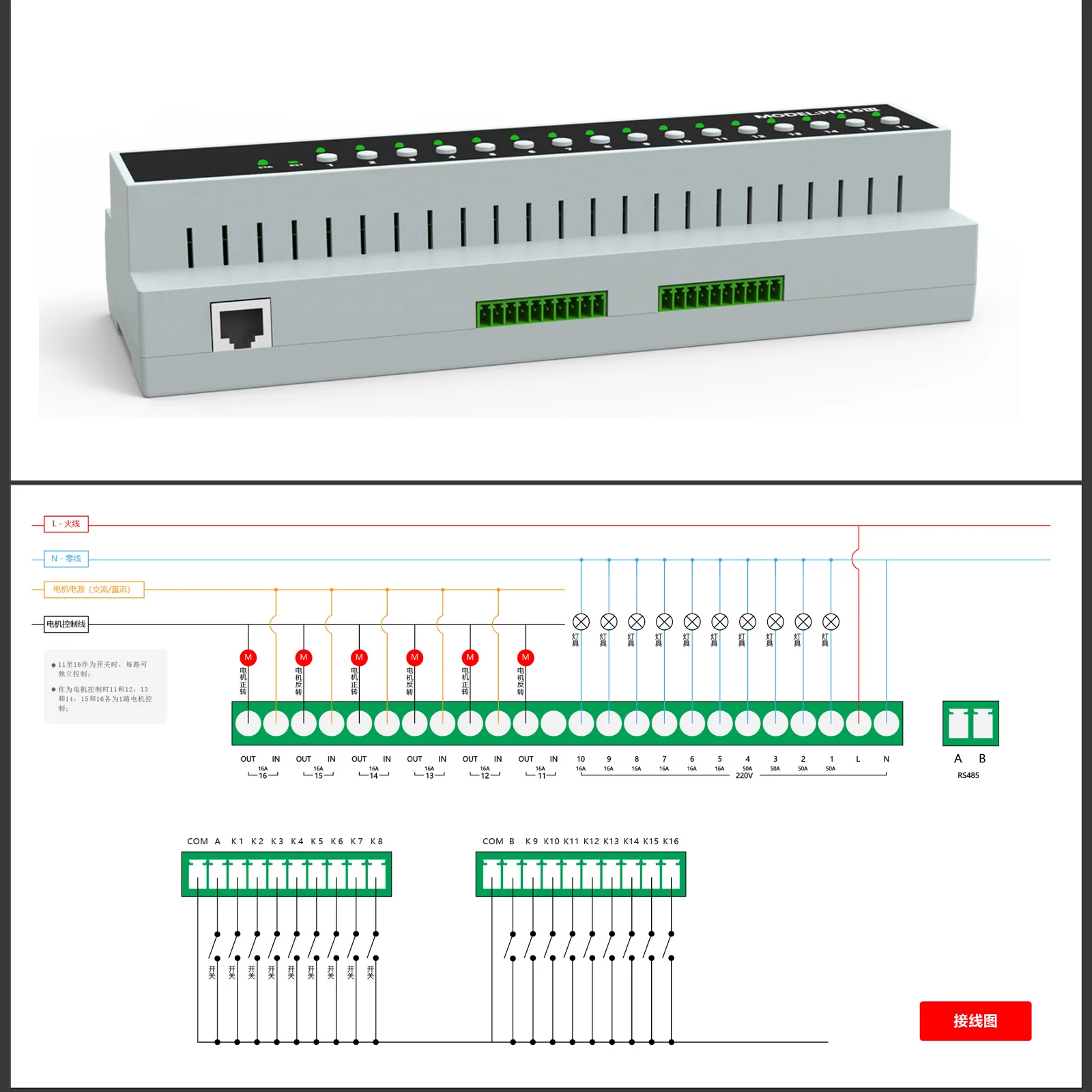 16CH Tuya Módulo de interruptor Wifi sem fio WIFI Controle Remoto Tuya Interruptor de alimentação de 16 vias