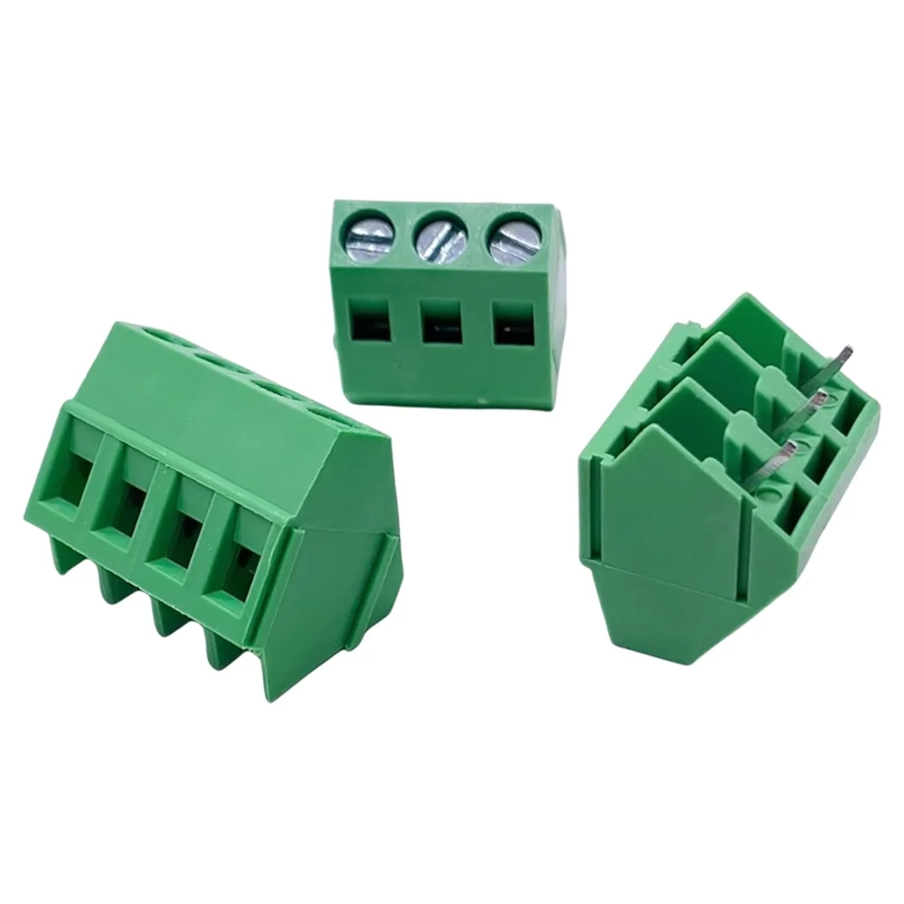 10pcs screw type spliceable terminal block DG/KF103-5.0mm 45 degree inclined side terminal block 2P-10P