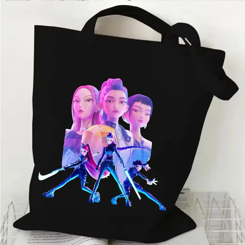 

KPop Demon Hunters Merch Tote New Logo Shoulder Bags Unisex Fashion Casual Canvas Bag