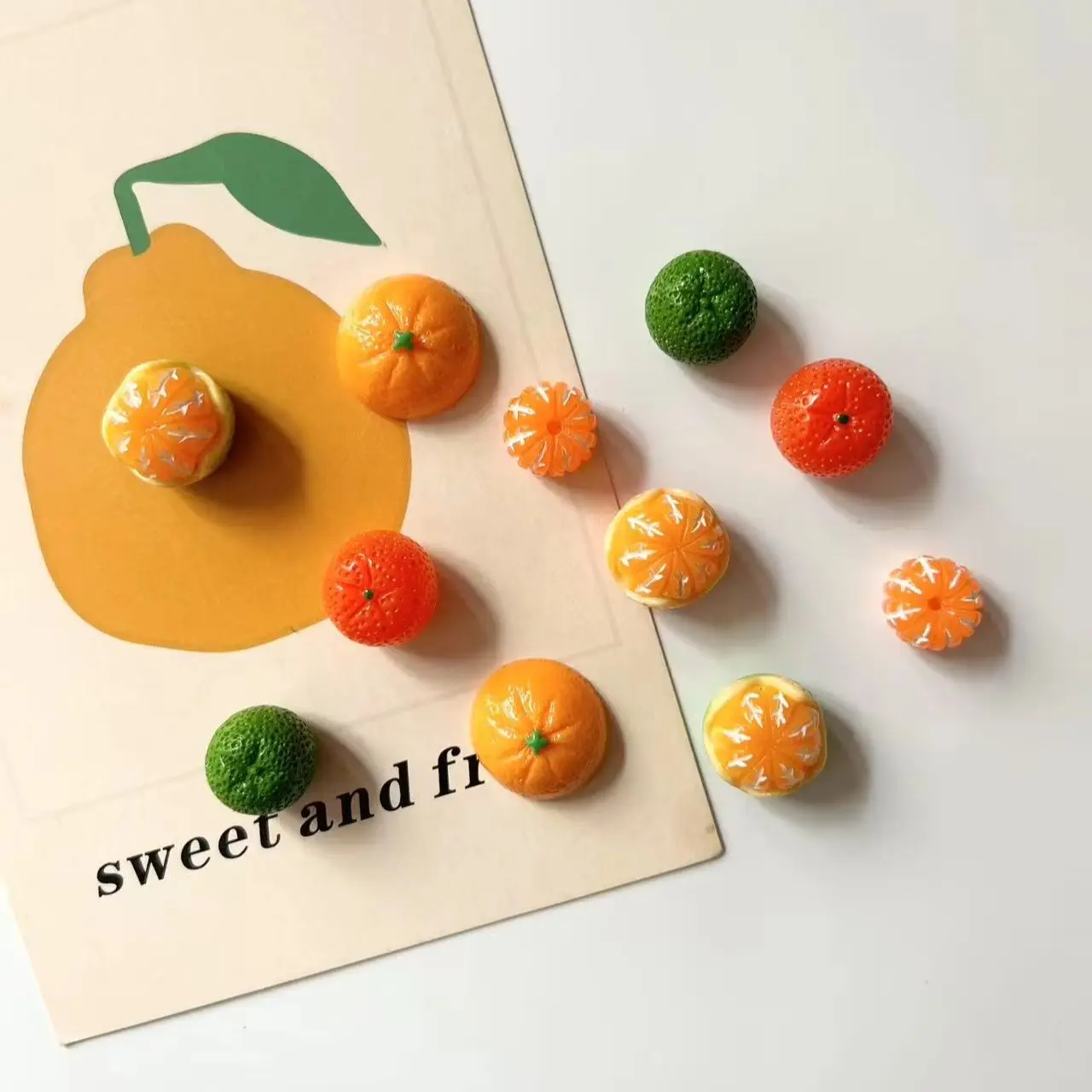 Creative cute orange refrigerator magnet Kindergarten teaching office home decoration fun black and white board message board