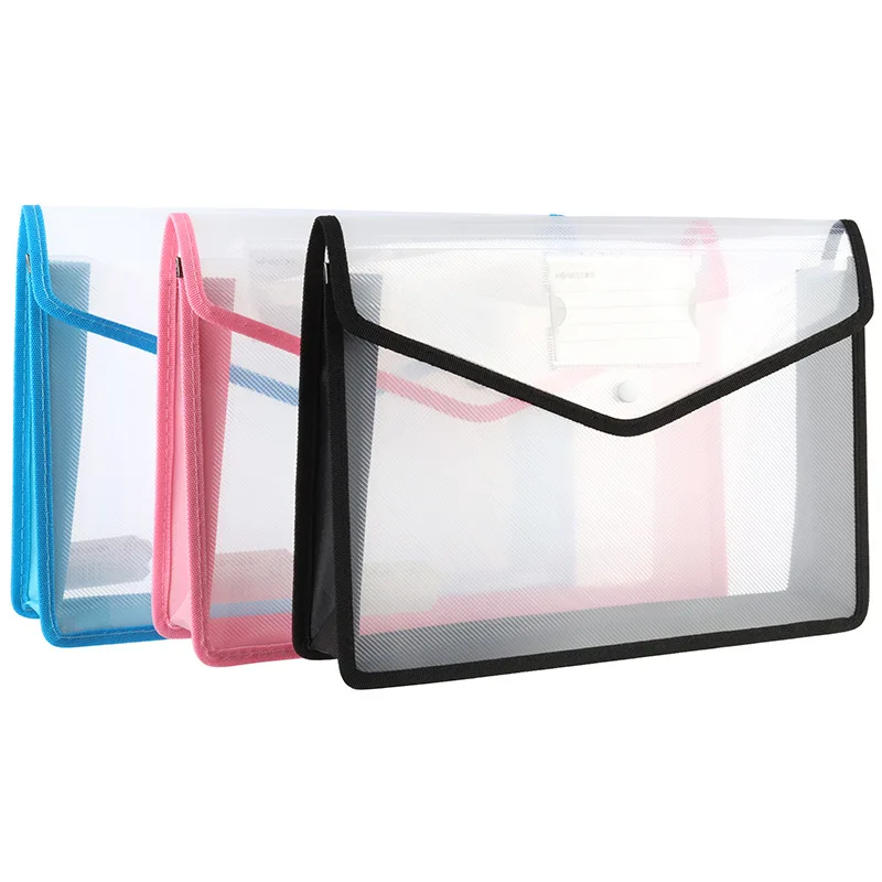 Bolsa transparente para documentos A4/A3, portafolio de información Horizontal tridimensional de gran capacidad para pruebas de estudiantes