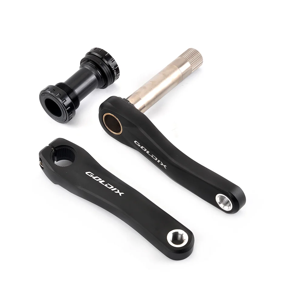 GOLDIX kinder Fahrrad Kurbel 110/127/140/150/160mm Ultraleicht MTB Fahrrad Kurbel Schwarz 28T 30T 32T 34T 36T 7/8/9/10 Geschwindigkeit