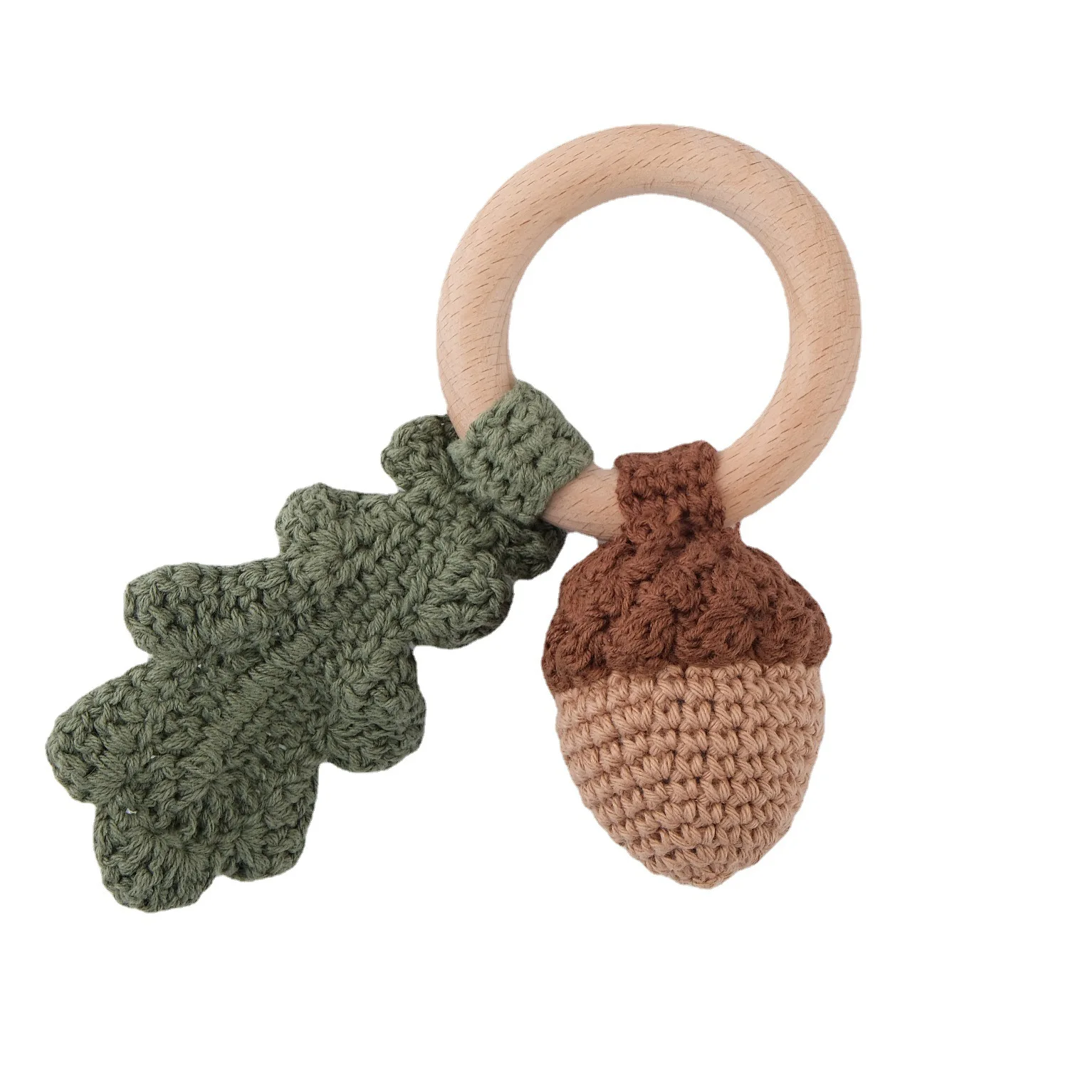 Baby Ringing Bell Handmade Wooden Thread Crochet Ringing Bell Baby Soothing Teeth Grinding Toy Hand Ringing Bell Gift stuff