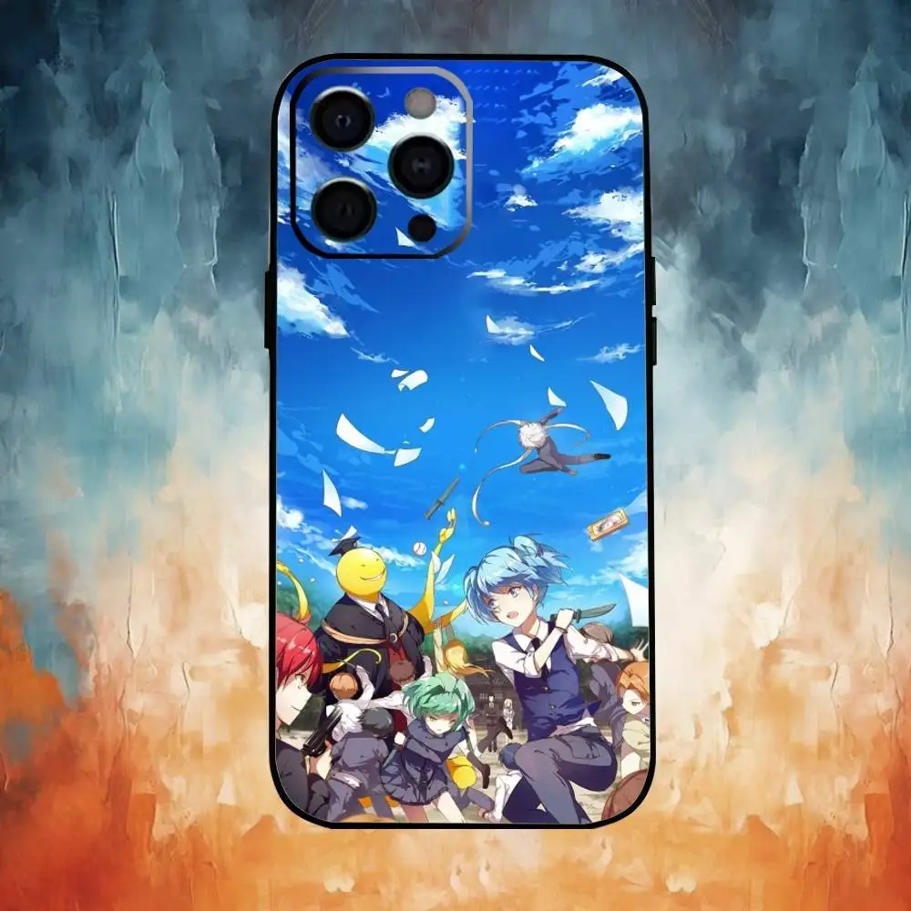 حافظة هاتف للفصل الدراسي على شكل حرف A لهاتف iPhone17,16,15,14,13,12,11 Plus، Pro Max غطاء أسود ناعم