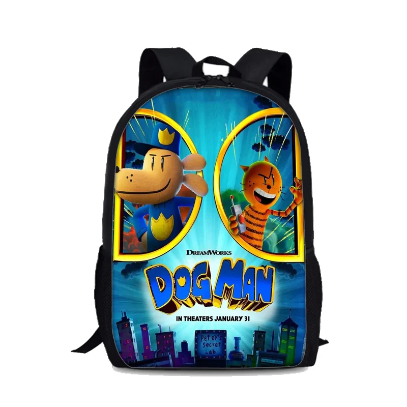 

Dog Man Kids Backpack School Bag 40cm/15.7inch Backpack Lightening Zipper Backpack Book Bags for Boys Girls Best Gift