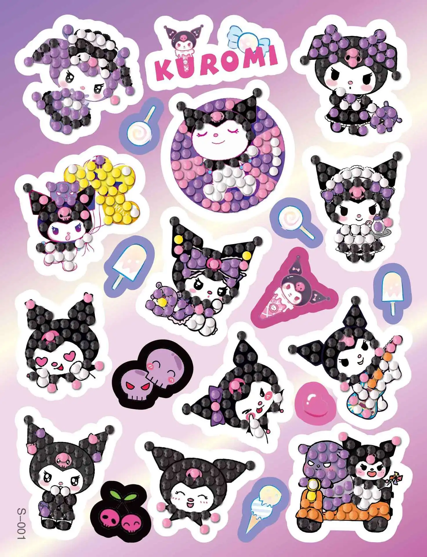 

New Arrival DIY 5D Diamond Painting Stickers Hello Kitty & Kuromi Cartoon Series Creative Handmade Gifts for Girls