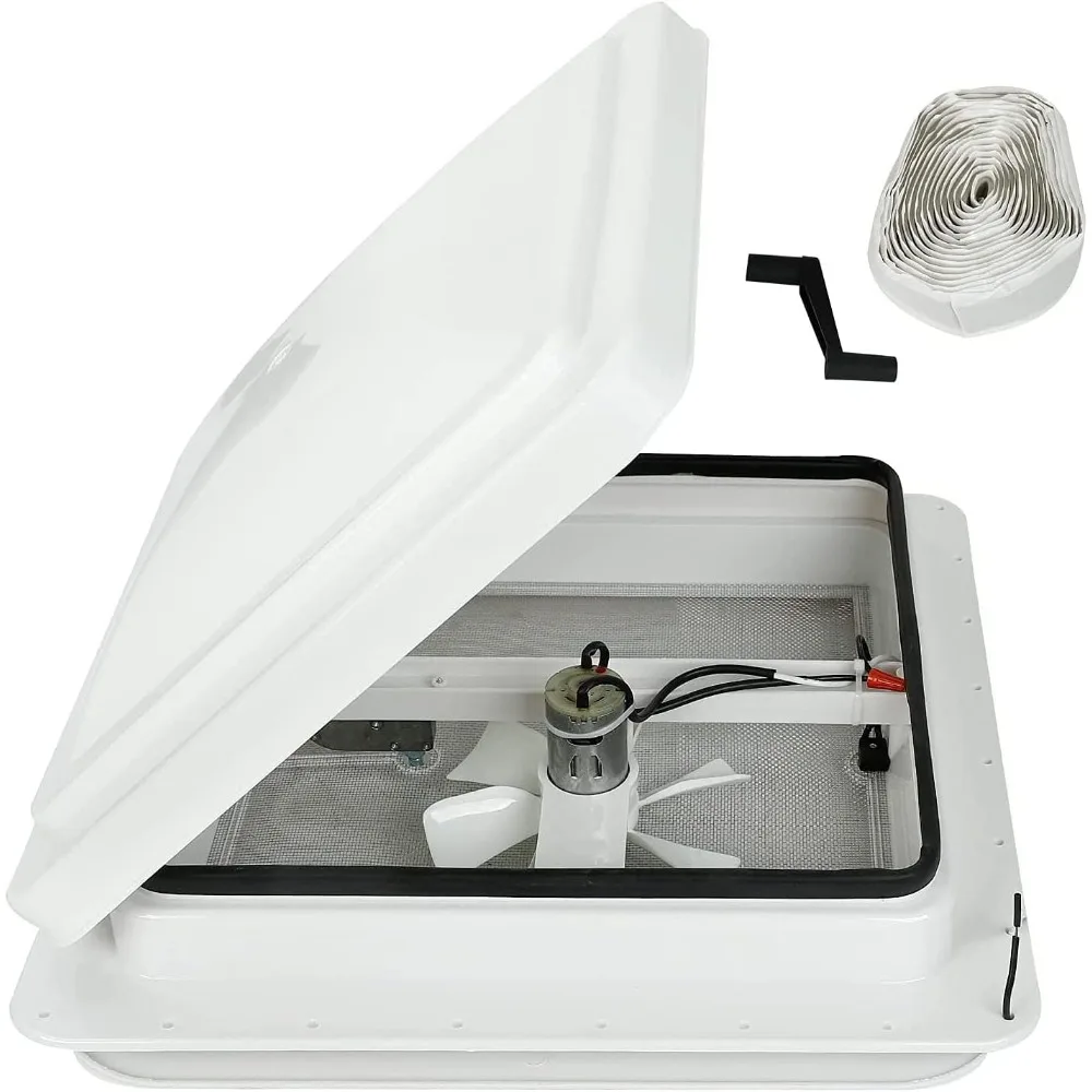 

Вентиляционное отверстие на крышу для прицепа кемпера, универсальная белая крышка, вентиляционное отверстие на крыше с 12 В, лопастями для автофургона, 6 дюймов, белая внутренняя крышка для декоративного кольца