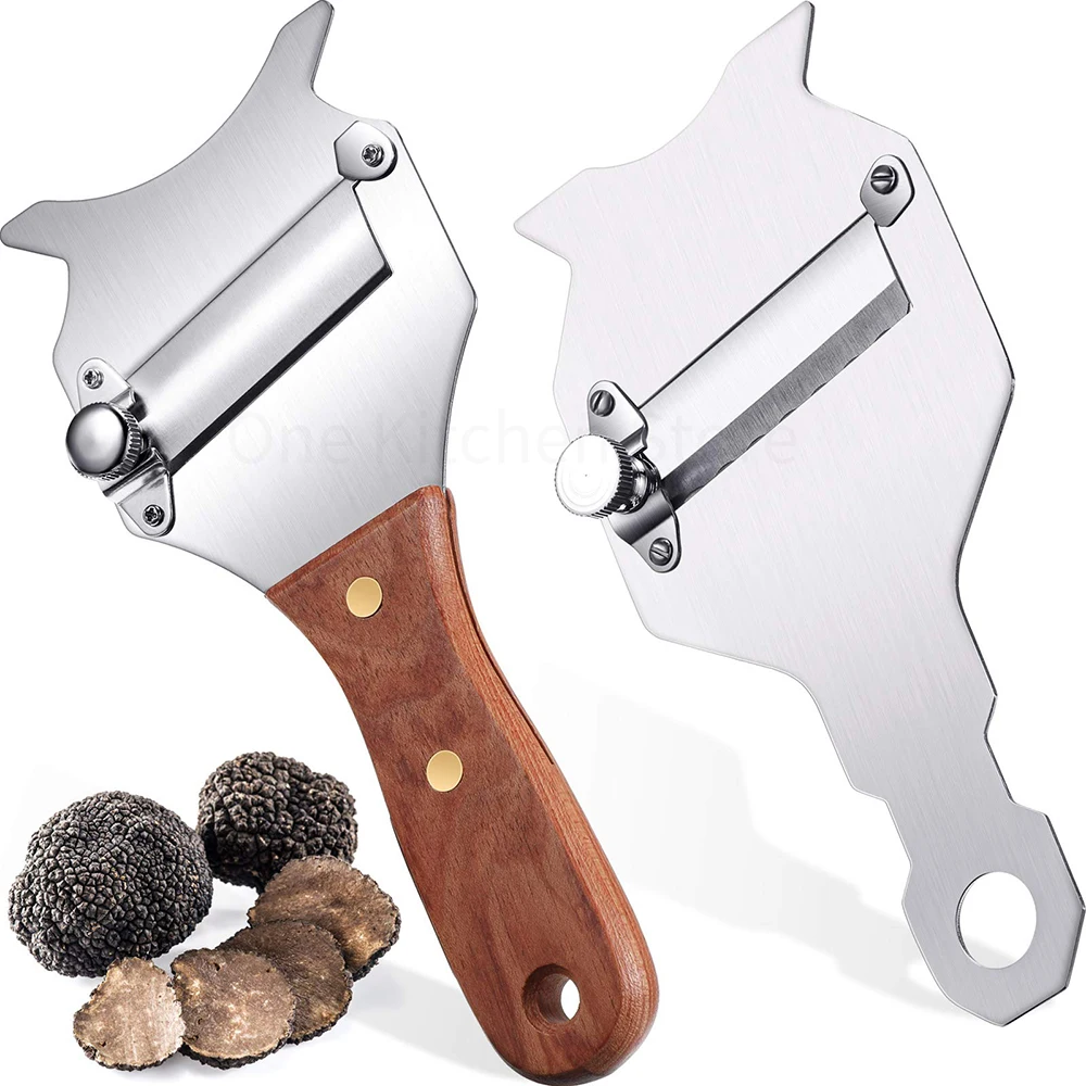 Truffle Slicer Adjustable Blade Stainless Steel Cheese Chocolate Truffle Shaver with Rosewood Handle Truffle Cutter Kitchen Tool