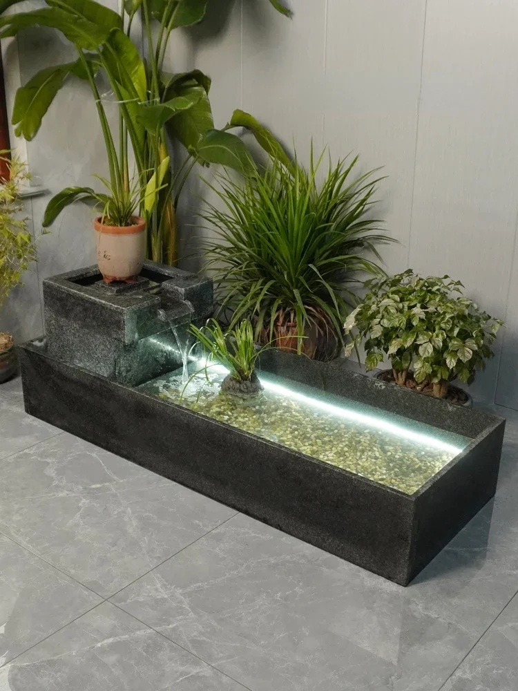 Fuente de agua decorativa para estanque de tortugas, decoración para suelo, piedra para exteriores, paisaje acuático, jardín, estanque de peces