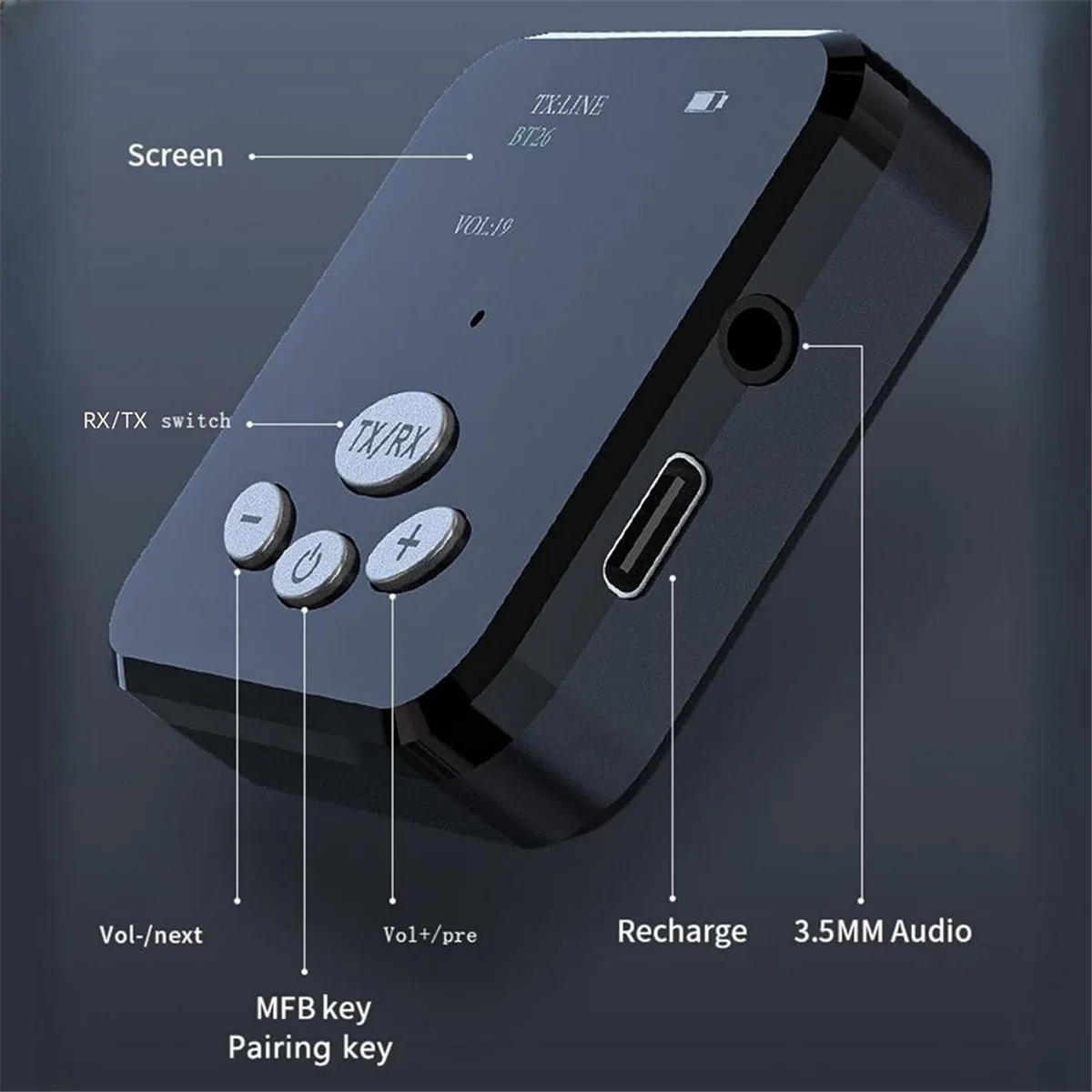 Superb Bluetooth 5.0 Transmitter Receiver,HiFi Wireless Audio Adapter,2-In-1 Bluetooth Adapter,3.5mm Bluetooth Audio Adapter