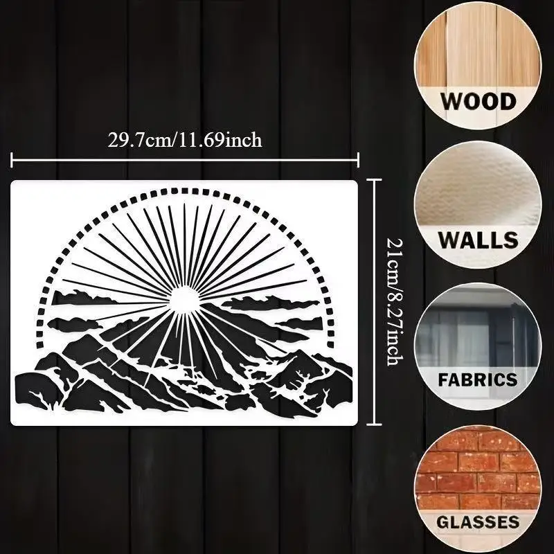 A4 29 *21cm scenery DIY Stencils Wall Painting Scrapbook Coloring Embossing Album Decorative Paper Card Template,wall
