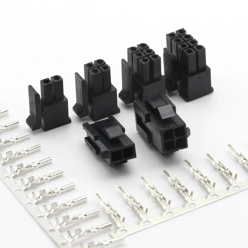 10set Micro-Fit 3.0 3.0mm Pitch Connector Double row Male Housing+Female Terminal 2P 4P 6P 8P - 24Pin Mini 5557/43025 Male Shell