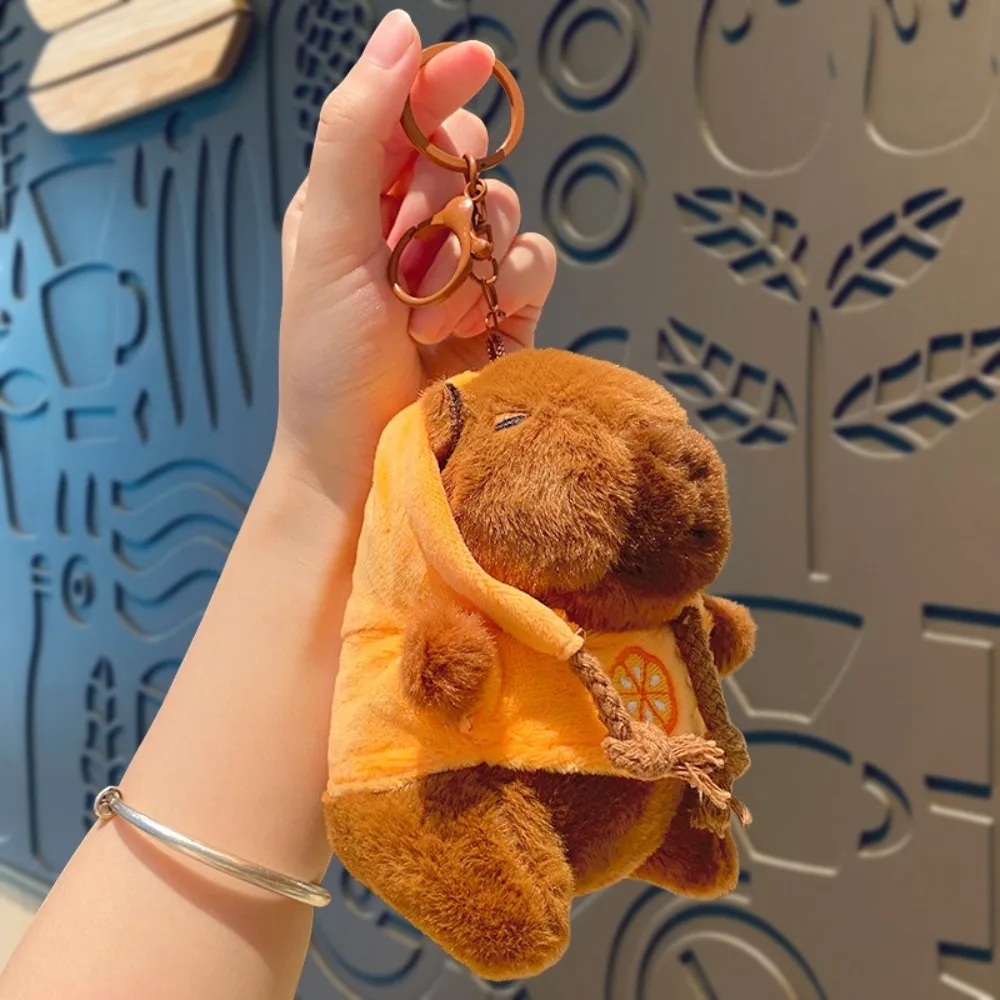 Soft Capybara Plush Toy Keychain Small Size Stuffed Animals Simulation Doll Hoodie Anime Fluffty Toy Plush Pendant Birthday Gift image 5