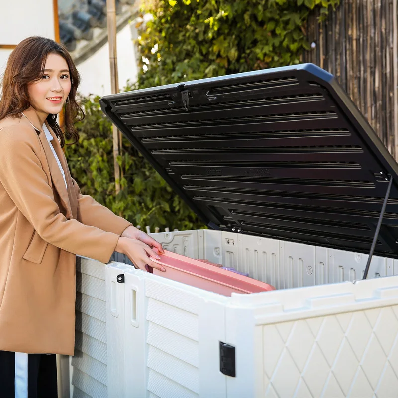 

Wholesale outdoor courtyard plastic storage cabinets outdoor waterproof lockers balcony rainproof storage combination sundries