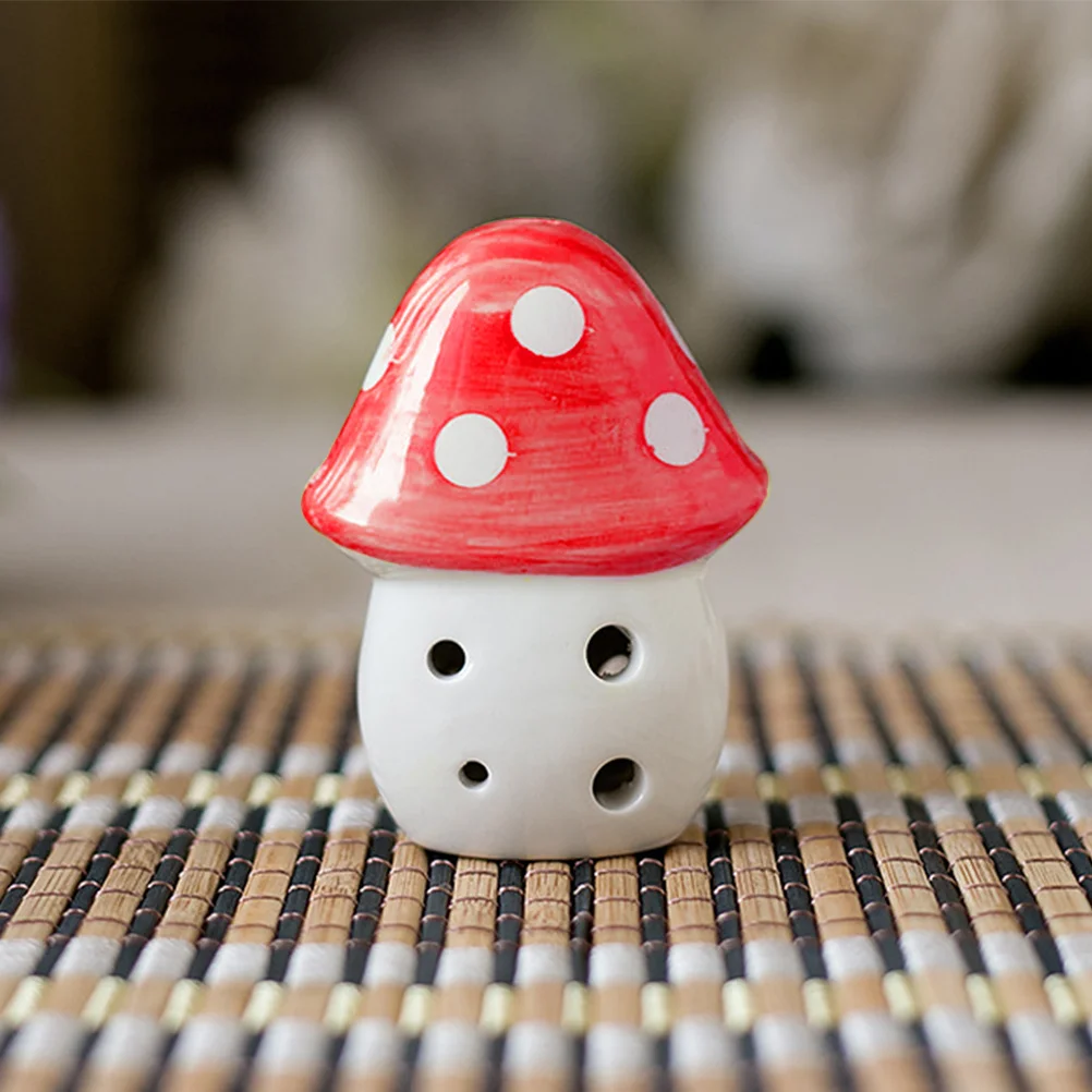 

2Pcs Ceramic 6 Holes Ocarina Mushroom Design Musical Instrument for Kids Portable Beginner Children Music Practice Instrument
