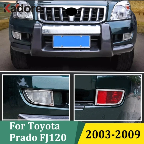 

Для Toyota Prado J120 2003-2007 2008 2009, хромированная передняя и задняя противотуманная фара, накладка на противотуманную фару, Стайлинг автомобиля, внешние аксессуары