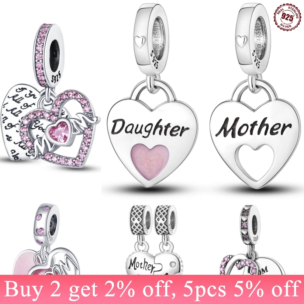 925 Sterling Silver Mother's Day Family Relationships Series Charms Beads Fit Original Wear Bracelets DIY S925 Jewelry Gifts