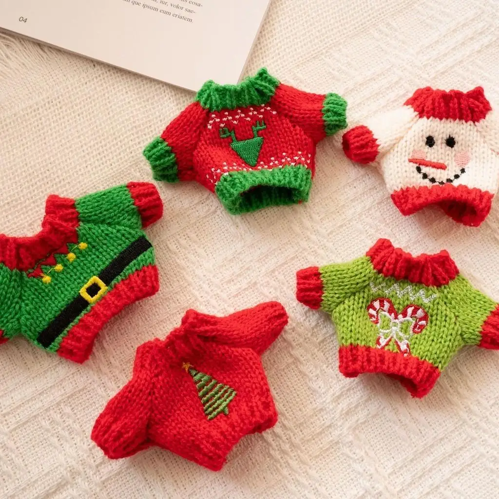 17 سنتيمتر لطيف البسيطة أفخم دمية الملابس الزي اكسسوارات لكوريا Kpop Exo Labubu المعبود الدمى عيد الميلاد محبوك سترة طفل هدية