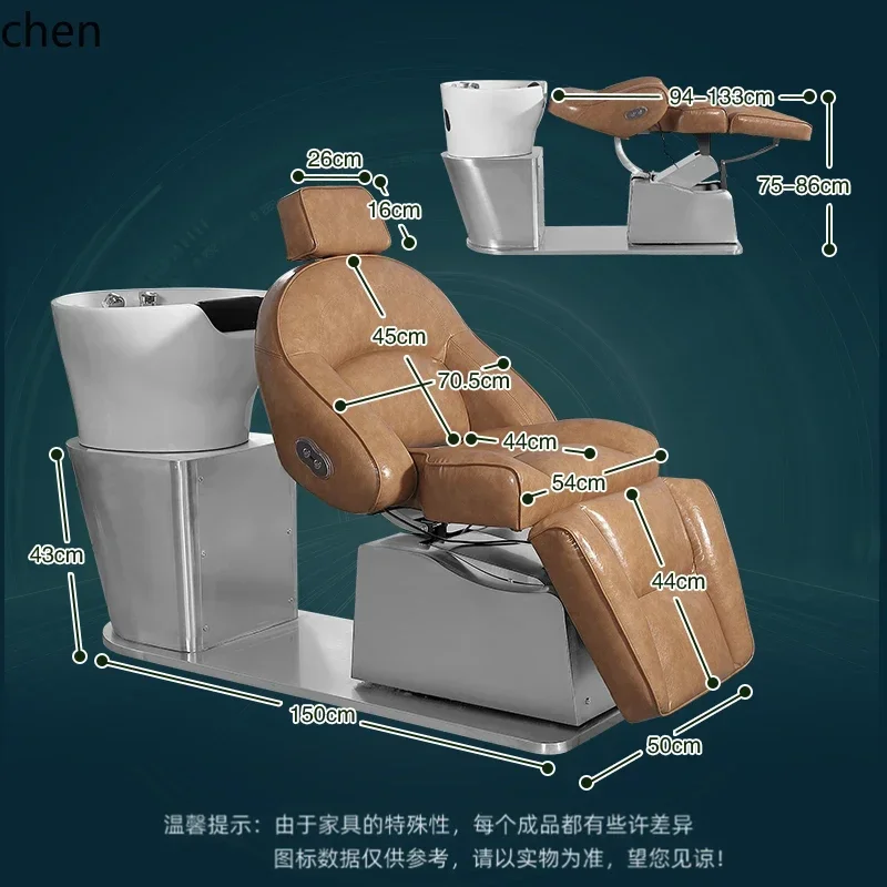 

B1 electric lift shampoo bed hair salon special rotary seat semi-full lying flush bed