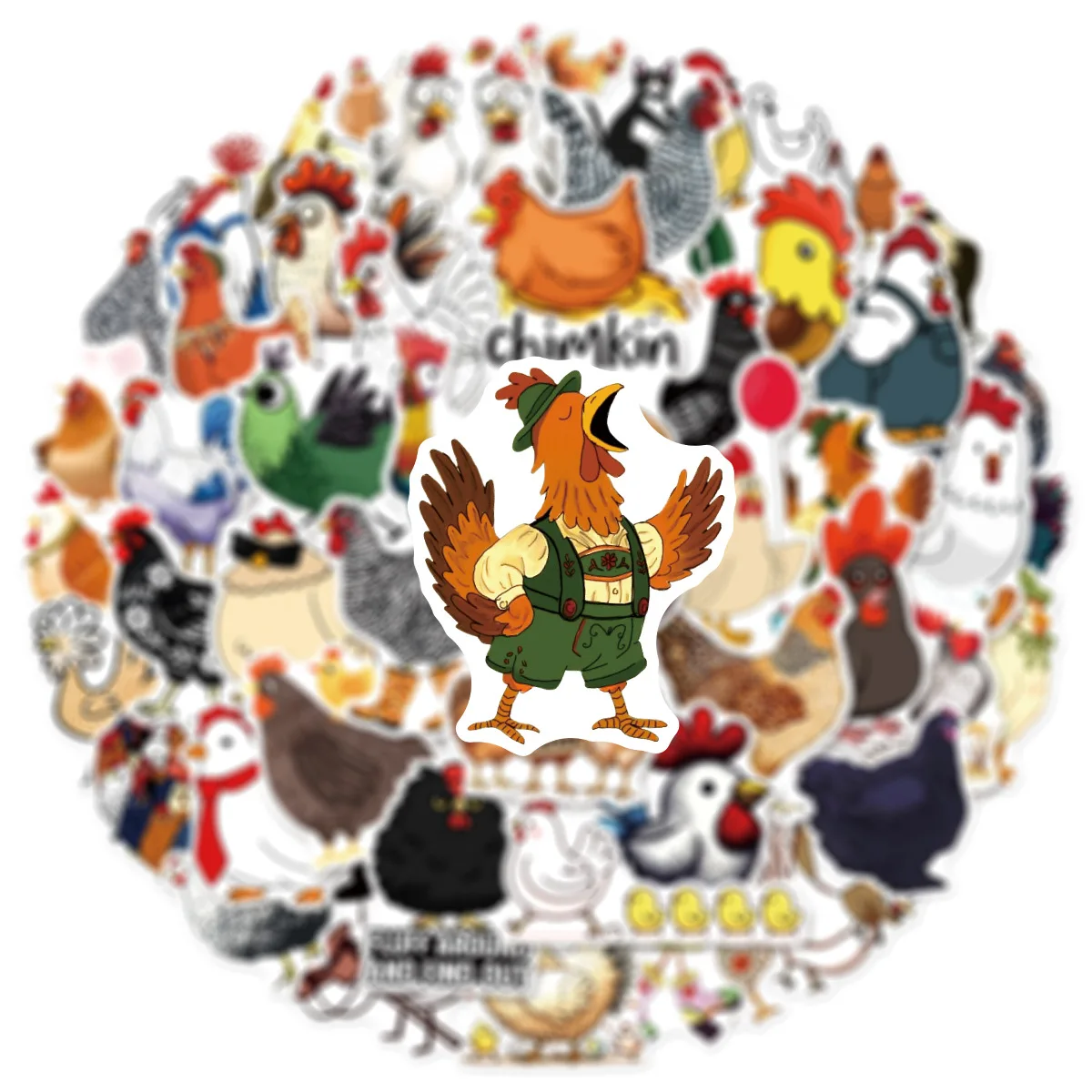 50/100PCS Cartoon Chicken & Hen Stickers Creative Waterproof Stickers Decorative Travel Boxes Stationery Reward Stickers