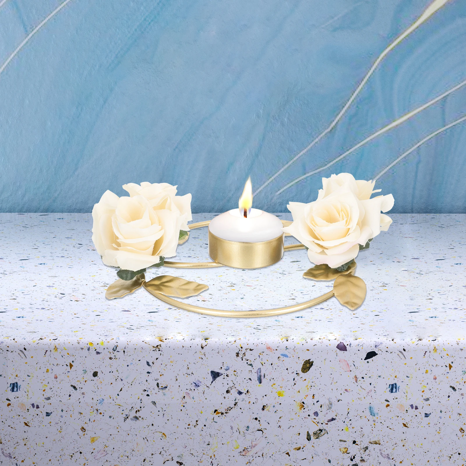 

Metal C Decor Golden Flower Centerpieces Tables Wedding Elegant Rose Design DIY Accessories Safe Photo Prop