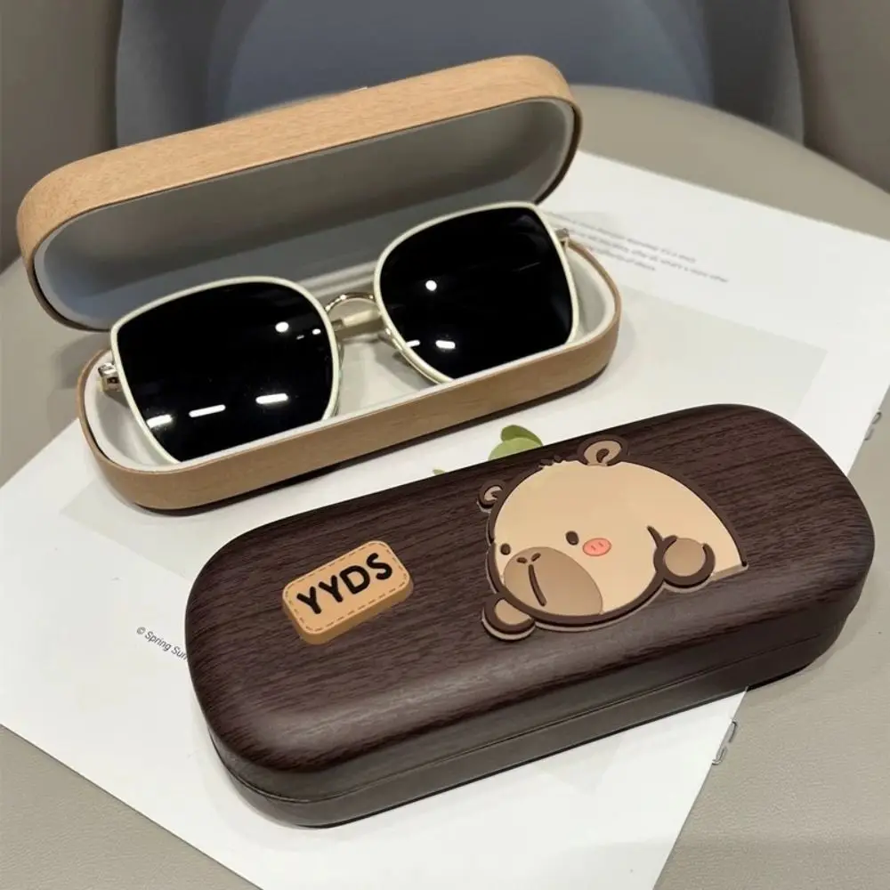 

Чехол для очков с принтом капибары 925, креативный ящик для хранения солнцезащитных очков из искусственной кожи, твердый корпус, портативная защита для очков