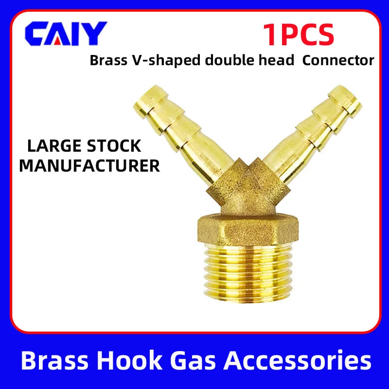 

Brass Hose 2 Ways Connector 8 10mm Barb Tail 1/2” Male Thread Air Gas Pipe Barb Fitting Joint Coupler Adapter