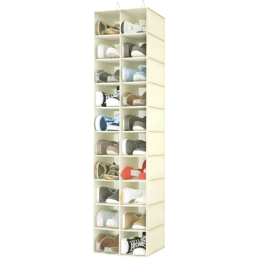 

Hanging Shoe Organizer for Closet 20 Sections Hanging Closet Organizers and Storage Shelves Space Saving Shoe Storage Rack Hold