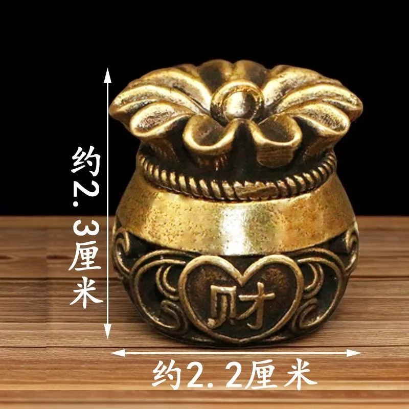 Brass Wealth Gau Box Pendant Necklace Hollow Prayer Box Lucky Money Bag Wealth Fortune Coin Purse Amulet Chinese Good Luck Charm