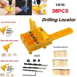 Woodworking Tool Handheld Drill Guide Hole Saw Tools Woodworking Dowelling Jig Drill Bits Drilling Locator Straight Hole Locator