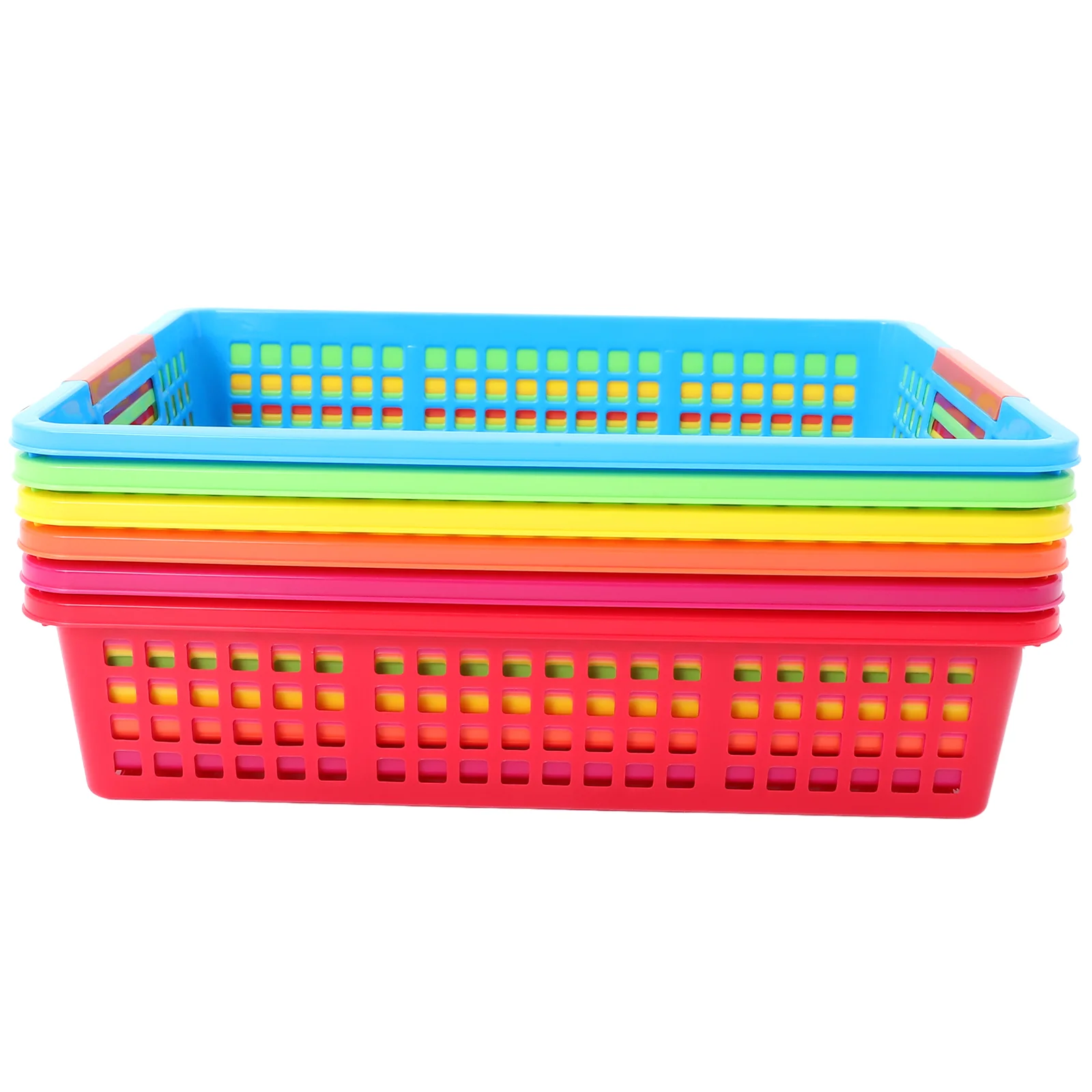 6 Pcs Soft File Basket Storage Toy Paper Organizer Bins Pp Stackable Desktop Tray Classroom Organization for Teachers