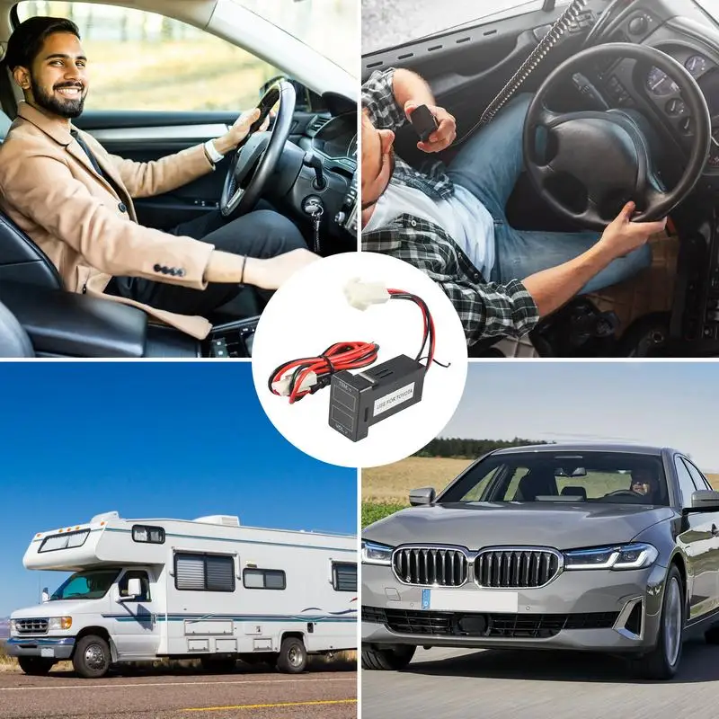 Auto Spanningsmeter Digitale Motor Temperatuurmeter Volt Meter Met Kabelboom Monitor Led Display Voltmeter Of Auto Vrachtwagens