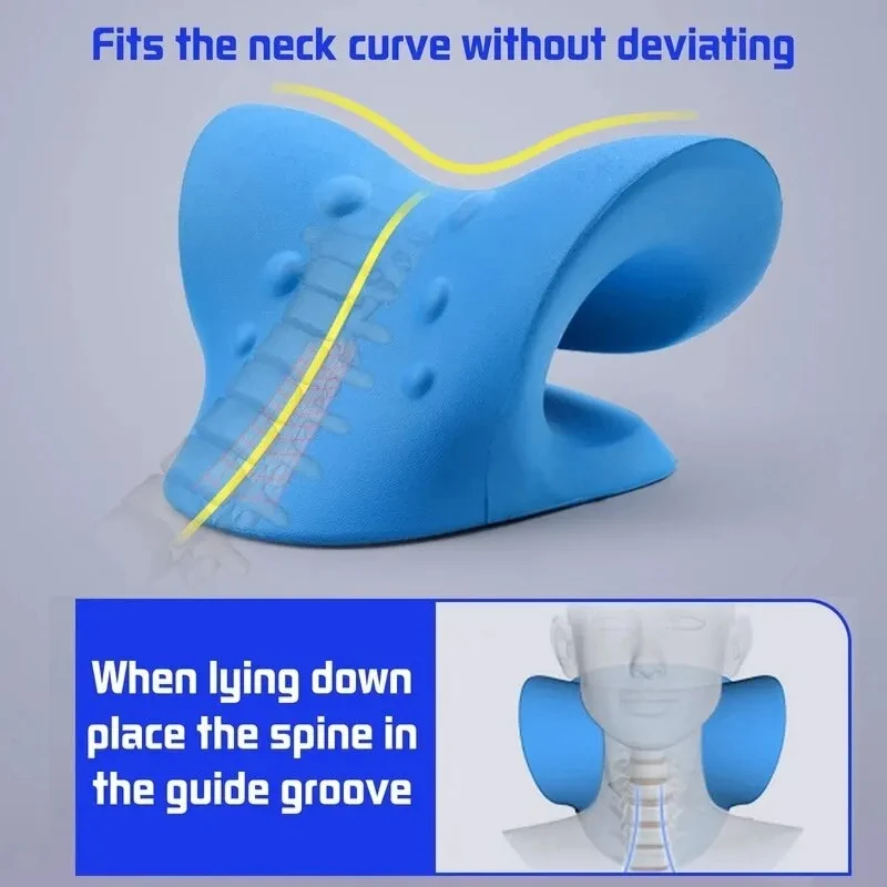 Neck Shoulder Stretcher Relaxer Cervical Chiropractic Traction Device Pillow For Side Back Stomach Sleeper Remedial Pillows