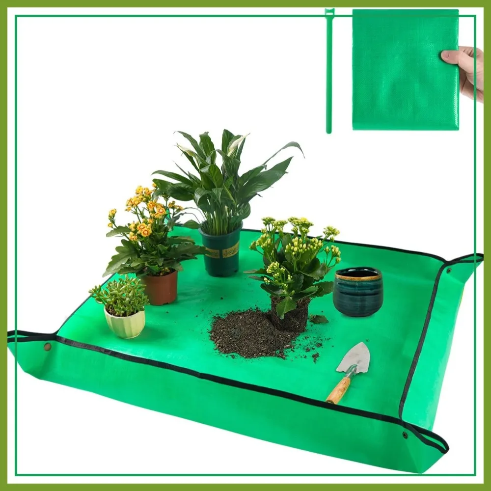 

39.5" x 31.5" Large Repotting Mat for Indoor Plants, Portable Potting Tray, Gardening Gift for Plant Lovers