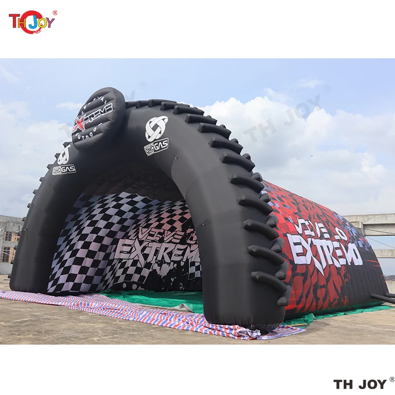 تخصيص 10 مللي خيمة نفق قابلة للنفخ مع قوس الإطارات نفخ سباق السيارات مدخل نفق للمناسبات بيع الحفلات