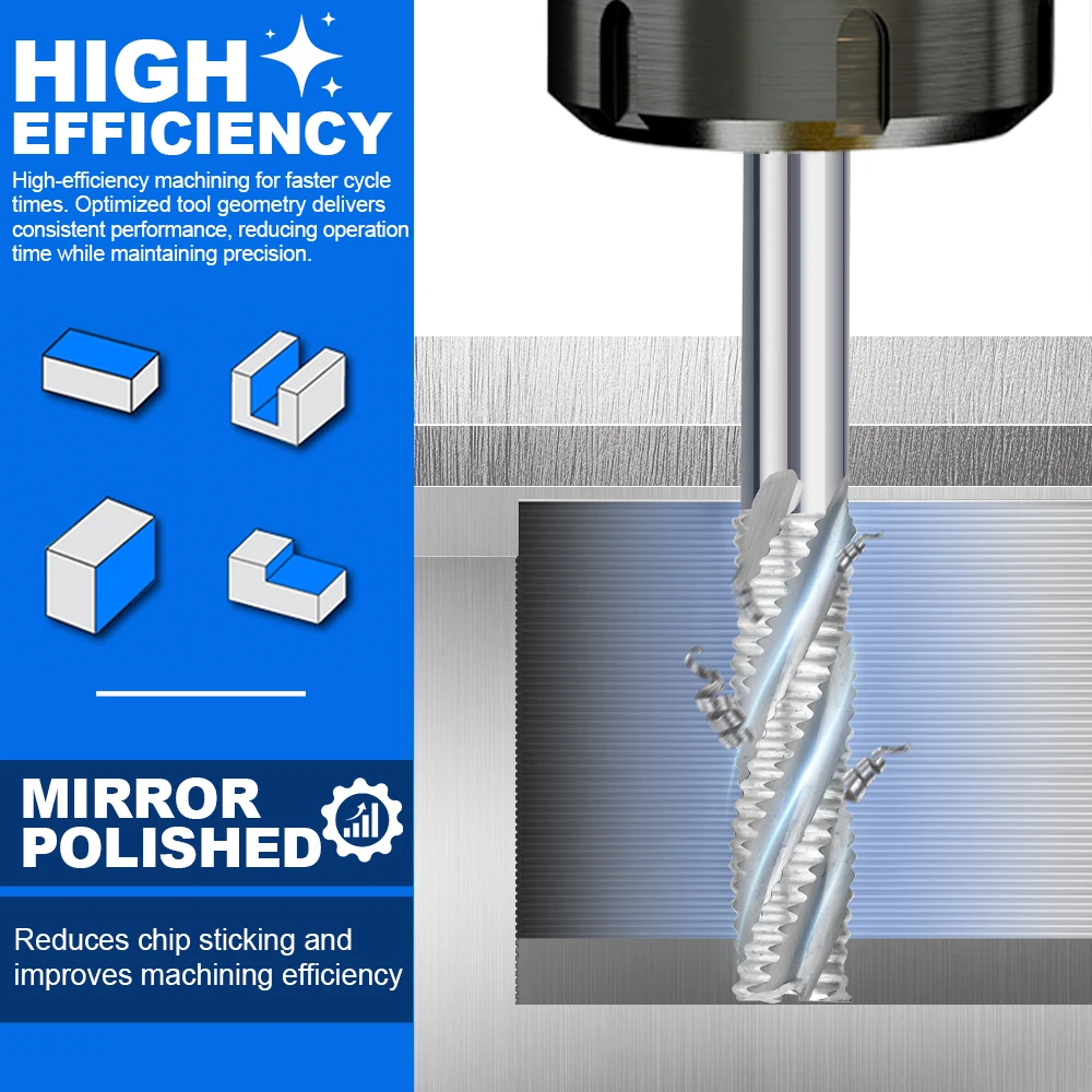 XCAN 러핑 엔드 밀 HSS 밀링 커터 4 플루트 5-20mm CNC 공작 기계 라우터 비트 금속 밀링 도구 HSS 커터