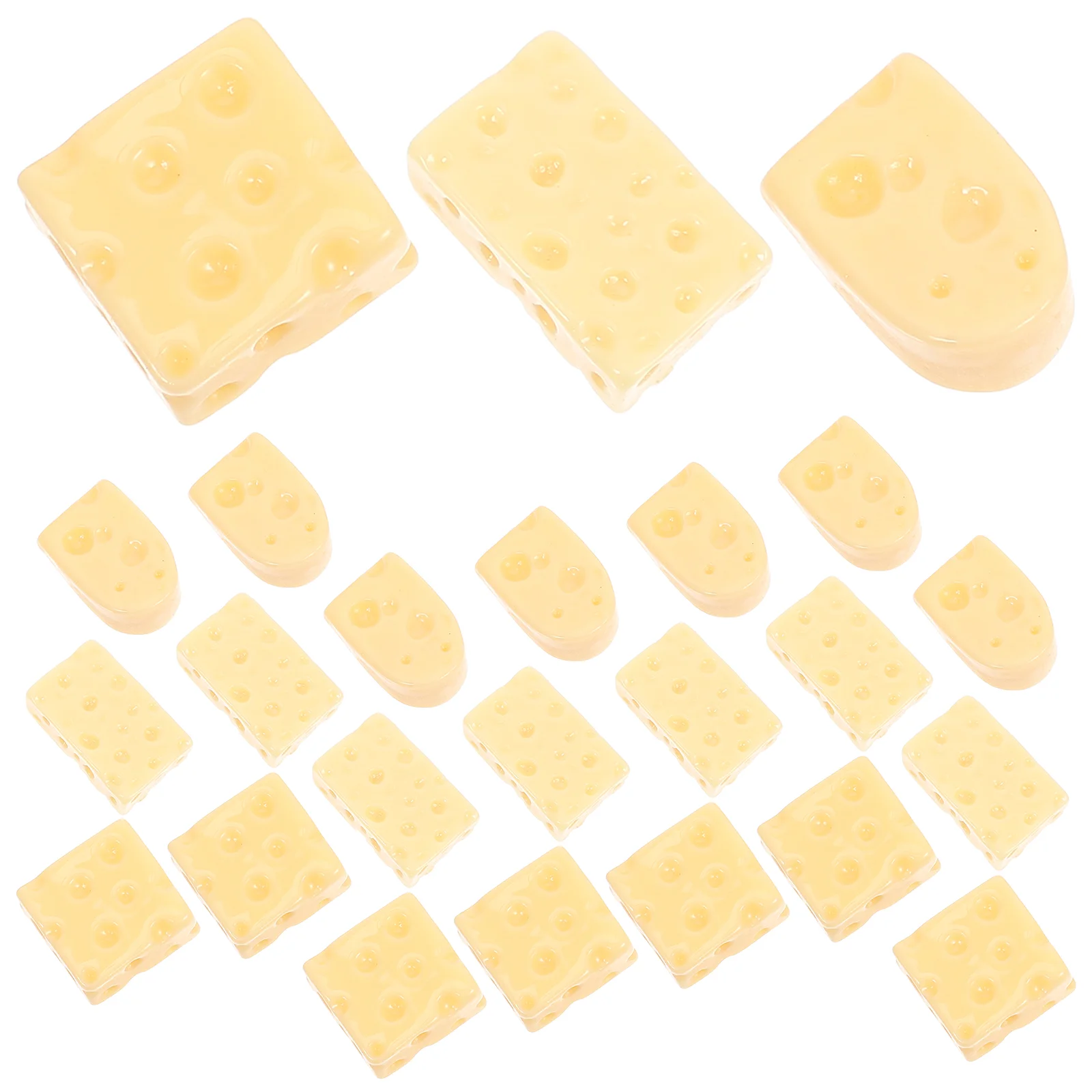 60 Pcs Simulated Mini Cheese Cheezeits Home Ornament Model Artificial Resin Food Models Handicraft Accessories Photo Props